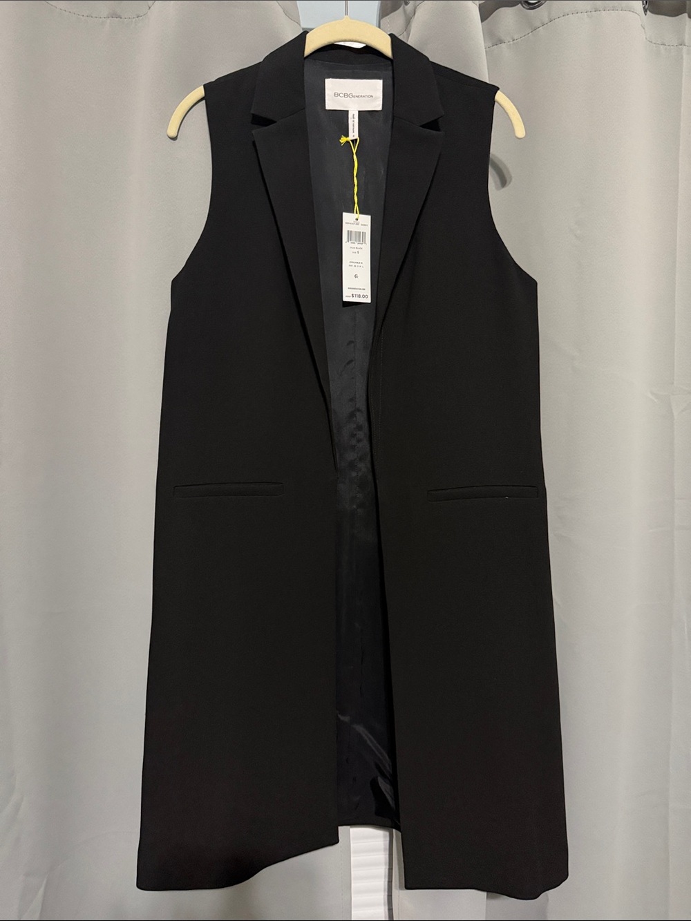 BCBGeneration Black Long Sleeveless vest
